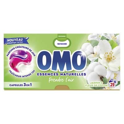 Omo Lessive capsules 3en1 jasmin et fleur de coton, 29 capsules