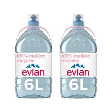 Evian Eau minérale naturelle, Lot de 2x6L
