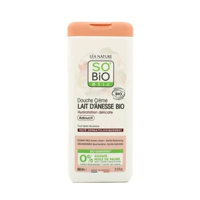 So'Bio Douche crème Lait d'Ânesse - Tous types de peaux -Cosmébio, 650ml