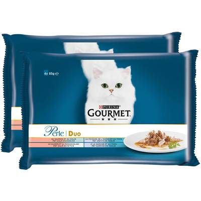 Purina - Gourmet Perle Sachets Duo de la Mer 4 Variétés pour chat, Lot de 2 - 4x85g