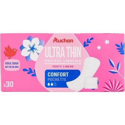 Auchan Protège-lingerie confort ultra mince, 30 Protège lingerie
