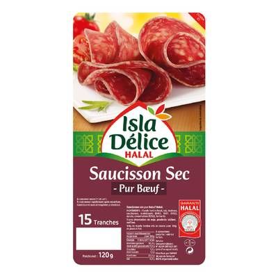Isla Délice Saucisson Sec Pur Boeuf Halal, 120g