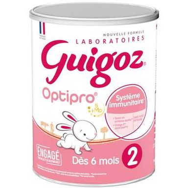 Guigoz Lait bébé en poudre Optipro 2ème âge, 6-12 mois, 830g