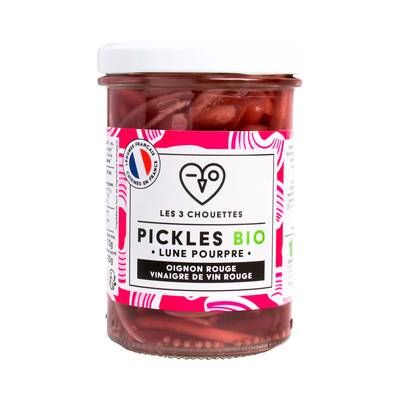 Les 3 Chouettes Pickles Oignon Rouge Bio, 210g