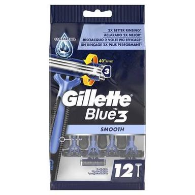 Gillette Blue 3 Rasoirs jetables Blue 3 Smooth, 12 pièces