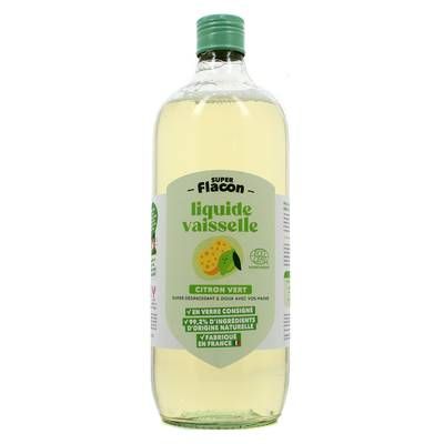 Super Flacon Liquide vaisselle Citron vert, Recharge en verre 1L