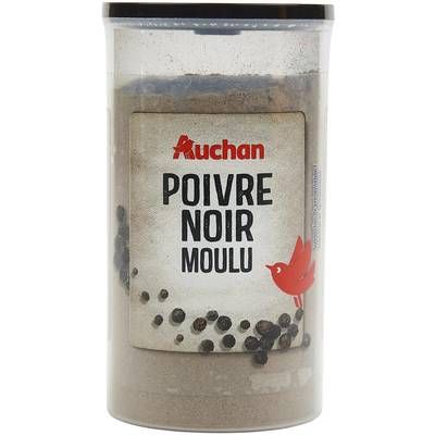 Auchan Poivre noir moulu, 100g