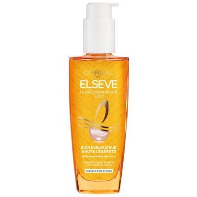 Elsève Huile cheveux Sans Rinçage Coco Cheveux Normaux à Secs, 100ml