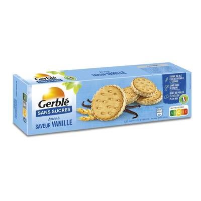 Gerblé Sans Sucres 12 Fourrés Saveur Vanille Sans Sucre, 185g