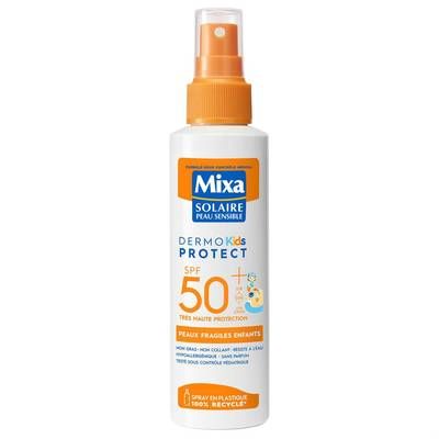 Mixa Spray Protection Solaire Enfant Peaux Fragiles Dermo-Protect Kids SPF50+, 150ml