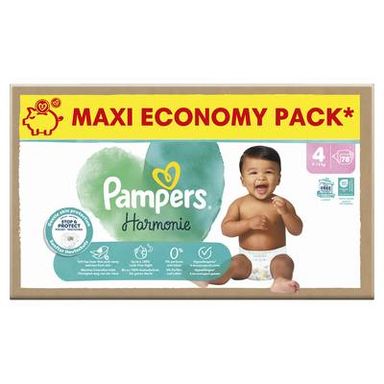 Pampers Harmonie Couches Bébés Harmonie 9-14kg T4, 78 couches