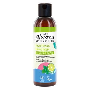 Alviana Gel Douche Feel Fresh au citron vert bio et à la menthe bio, 250ml