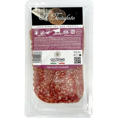 Gustofino Saucisson Sec à la Truffe, Tranché, 80g