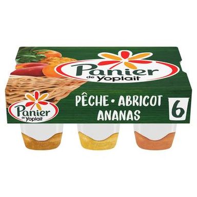 Panier de Yoplait Yaourts nature sur lit de fruits jaunes, 6x140g