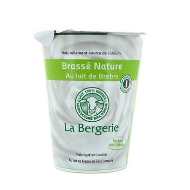 LA Bergerie Yaourt Brassé Nature au lait de brebis, Bio, 400g