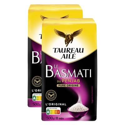 Taureau Ailé Riz Basmati du Penjab Long Grain, Lot de 2x500g