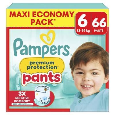 Pampers Premium Protection Pants Couches Culottes Bébés Protection Pants 13-19kg T6, 66 couches culottes