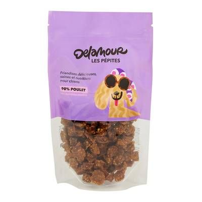 Delamour Sachet Pépites Poulet Myrtilles Friandise Récompense pour chien, 150g