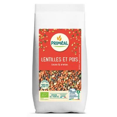 Priméal Lentilles & Pois bio, 500g