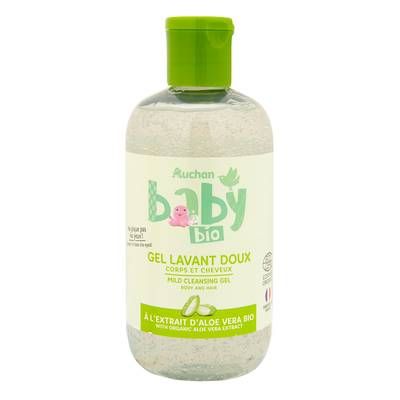 Auchan Baby Bio Gel lavant doux à l'aloé vera bio pour bébé, 250ml