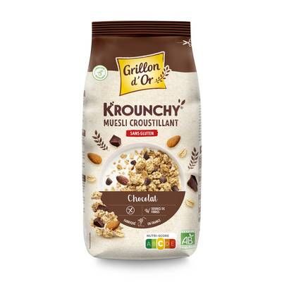 Grillon Or Krounchy Muesli Chocolat sans gluten BIO, 500g