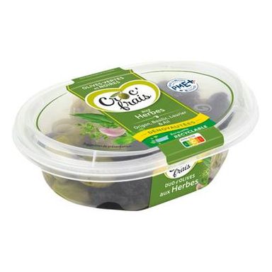 Croc'Frais Olives Denoyautées aux Herbes, 200g