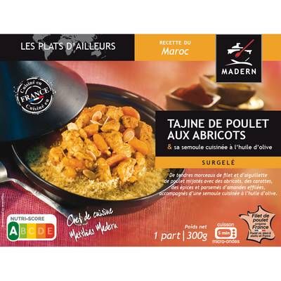Madern Tajine de poulet aux abricots et sa semoule, 300g