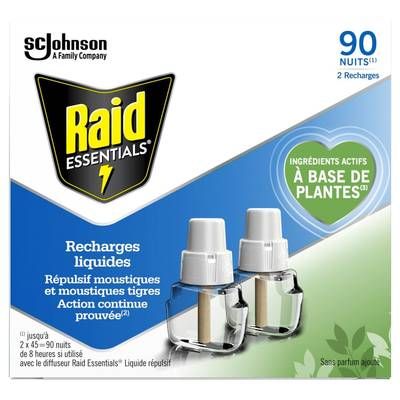 Raid Anti-Moustiques Répulsif Recharge Moustiques, 2 recharges