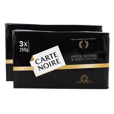 Carte Noire Café Moulu Classique 100% arabica, Lot de 2 - 3x250g