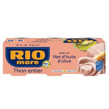 Rio Mare Thon Entier MSC avec un filet d'Huile d'Olive, 3x65g