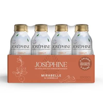 Josephine Eau pétillante à la mirabelle et cannelle, 12x33cl