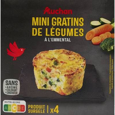Auchan Mini gratin aux légumes crème fraîche et emmental, 480g