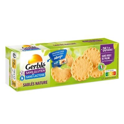 Gerblé Sans Gluten Sans Lactose 20 Sablés Nature -35% de sucres en moins, 120g