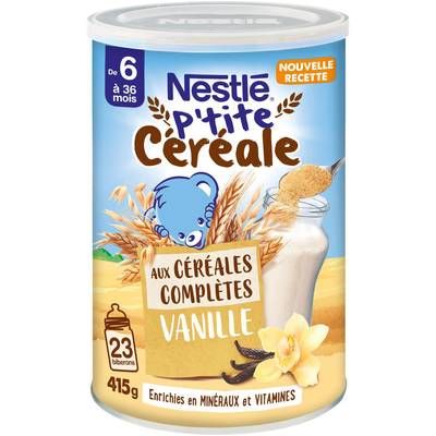 Nestlé - P'tite Céréale Céréales Complètes Vanille Bébé Dès 6 mois, 415g