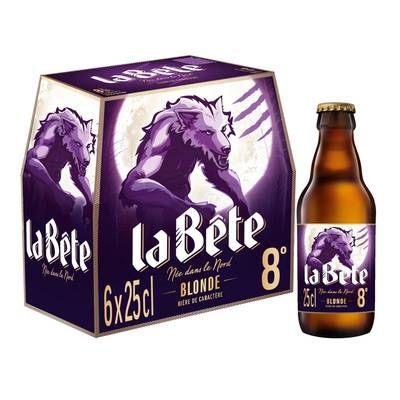 La Bête Bière blonde 8°, 6x25cl