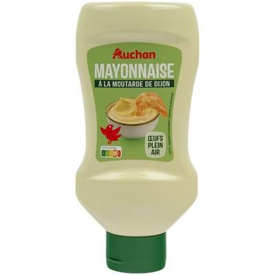 Auchan Mayonnaise à la moutarde de Dijon et aux oeufs frais flacon souple, 700g