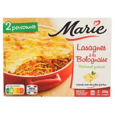 Marie Lasagnes à la Bolognaise- béchamel gratinée cuisinées avec des pâtes fraîches, 600g