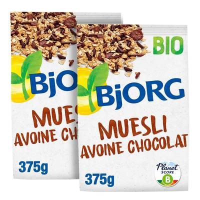 Bjorg Muesli Avoine Chocolat Bio, Lot de 2x375g