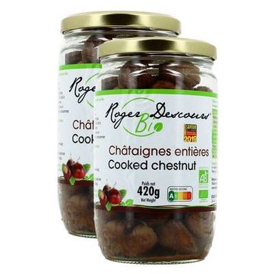 Roger Descours Chataignes entières bio, Lot de 2x420g