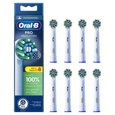 Oral B 8 Brossettes Cross Action Pro, 8  brossettes