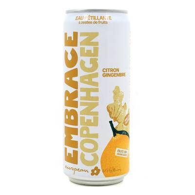 Embrace COPENHAGEN, Boisson Pétillante Citron Gingembre, 33cl