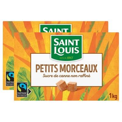 Saint Louis Sucre de Canne en Morceaux, Lot de 2x1kg