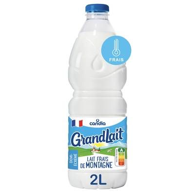 Candia Lait frais de montagne 1/2 écrémé Grandlait, 2l