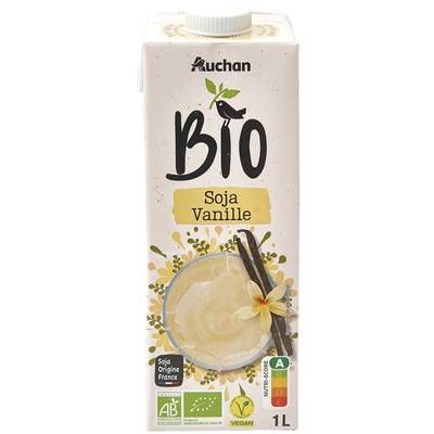 Auchan BIO Soja saveur vanille bio boisson végétale, 1L