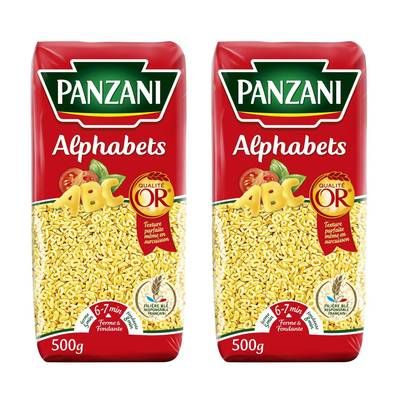 Panzani Pâtes Alphabets, Lot de 2x500g