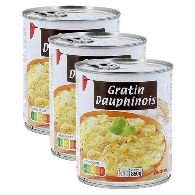 Auchan Gratin dauphinois, Lot de 3x850g