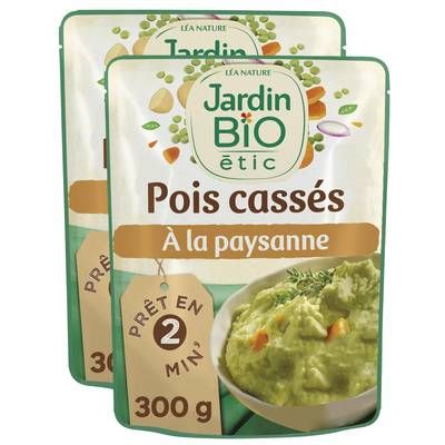 Jardin Bio Etic Pois cassés à la paysanne bio, Lot de 2x300g