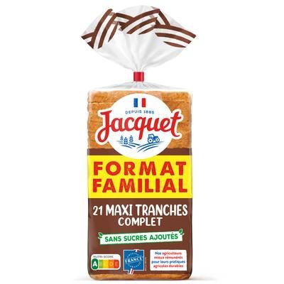 Jacquet Pain de Mie Complet Maxi Tranches, 21 tranches - 825g