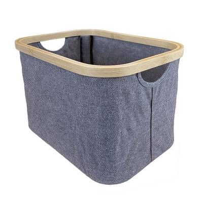 La Ménagère Panière tissu et bambou pliante, 1 pièce