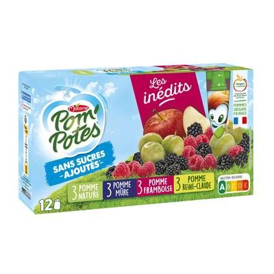 Pom Potes Comotes Gourdes Multivariété Bio, 12 gourdes de 90g